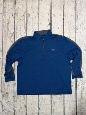 Callaway Golf Mens 2XL Blue 1/4 Zip Up Pullover Jumper Athletic